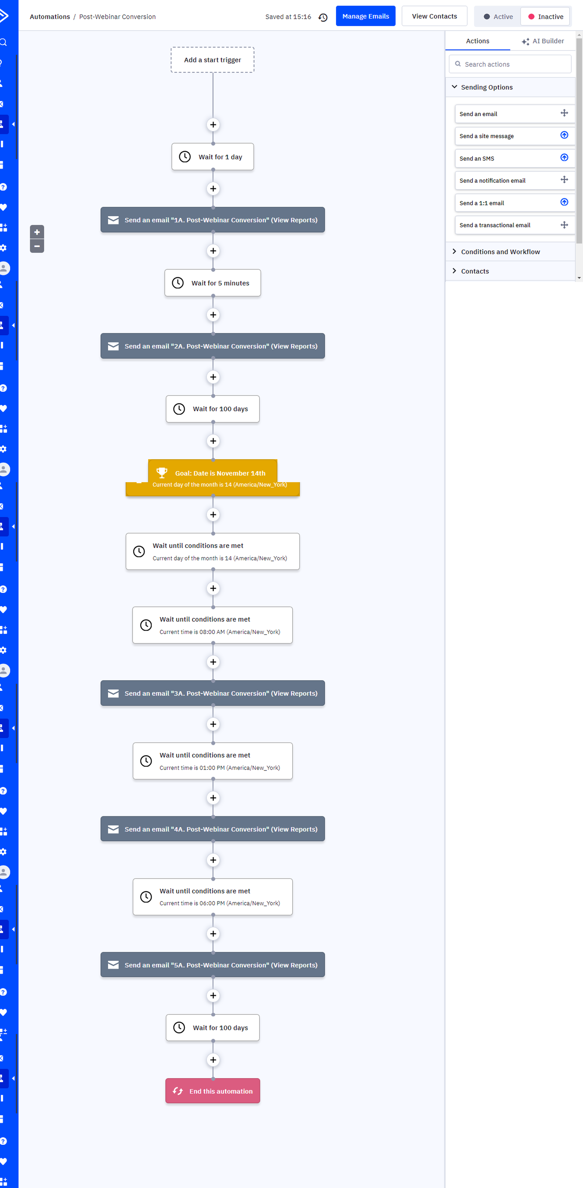 ActiveCampaign welcome and onboarding automation.