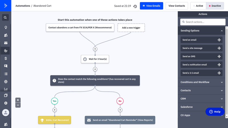 A three-email cart sequence that recovers checkout.