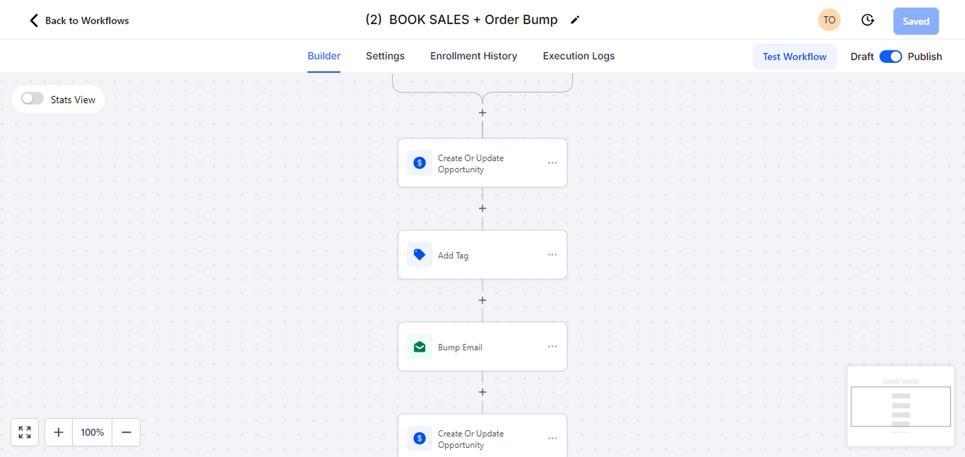 GoHighLevel appointment reminder workflow.